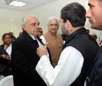 Congress vice president Rahul Gandhi with Bhupinder Singh Hooda and other party leaders during a press conference at AICC headquarters in New Delhi, India on 28th December 2016. (Photo: Tribhuvan Tiwari/Outlook). Congress vice president Rahul Gandhi with Bhupinder Singh Hooda and other party leaders during a press conference at AICC headquarters in New Delhi, India on 28th December 2016. (Photo: Tribhuvan Tiwari/Outlook).